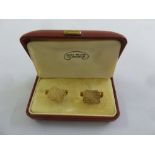 A pair of 9ct yellow gold engine turned cufflinks, approx total weight 5.4g