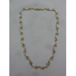 9ct white and yellow gold fancy link necklace, approx total weight 13.2g