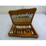 Silver plated canteen of Kings pattern flatware for six persons