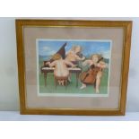 Beryl Cook framed and glazed lithographic print Meadow Suite, signed bottom right, stamped bottom