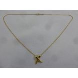 Tiffany Paloma Picasso X Kiss 18ct gold pendant necklace, signed to the pendant, approx total weight