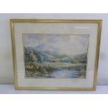 William Joseph Boyes framed watercolour of a country landscape, signed bottom left, 37 x 52cm