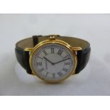 Tiffany and Company 18ct yellow gold gentlemans wristwatch with leather strap