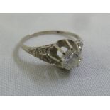 A platinum and diamond solitaire ring, approx total weight 2.9g