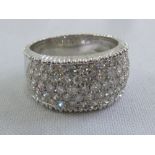 18ct white gold and pave set diamond ring, approx total weight 11.9g