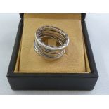 A Bulgari Zero 18ct white gold ring in original case, approx total weight 12.2g