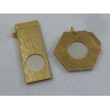 Two 9ct gold engine turned cigar cutters with steel blades