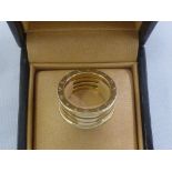 A Bulgari Zero 18ct yellow gold ring in original case, approx weight 12.3g