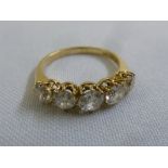 18ct yellow gold and diamond five stone ring, approx total weight 3.2g