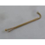 9ct gold engine turned swizzle stick