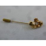 9ct gold tie pin set with a diamond, approx total weight 6.6g