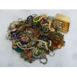 A quantity of costume jewellery to include necklaces, bracelets and rings