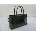 An Eileen Kramer black crocodile ladies handbag