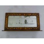 An early 19th century rectangular Dutch wall mirror with satinwood inlaid border