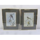 Edwin Penny a pair of framed and glazed watercolours of birds, signed bottom left with gallery