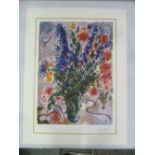 Marc Chagall limited edition framed and glazed polychromatic lithographic print entitled Les