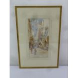 Sir Earnest George framed and glazed watercolour of a Street in Naples, signed bottom right, 35 x