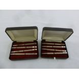 Two cased sets of silver bridge pencils