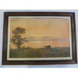 Gerald Davison Coulson framed oil on panel of an English country landscape, signed bottom right,