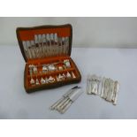 A cased canteen of Kings pattern silver plated flatware for eight place settings to include fish