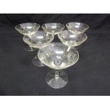 A set of six champagne glasses of customary form