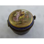 A Vienna patch box with painted classical image to hinged cover