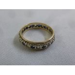 9ct sapphire and spinel eternity ring, approx total weight 3.1g