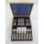 A cased set of eleven silver fish eaters, Sheffield 1929