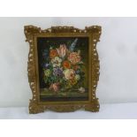 F. David Glover framed still life of flowers in a bowl, signed bottom left, 44 x 34cm