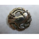 Georg Jensen bird brooch stamped Danish silver to verso
