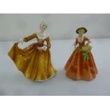 Royal Doulton figurine Kirsty HN2381 and Royal Worcester figurine 3546 Spring Morn modelled by F.