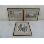 Three framed and glazed L.S. Lowry lithographic prints