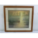 Mary Anne Clarke 1947 framed and glazed pastel titled Calm Waters, signed bottom right, to include