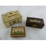 Three decorative jewellery boxes of varying form and size