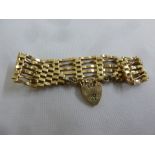 9ct yellow gold gatelink bracelet, approx weight 16.0g