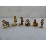 Six Hummel figurines circa 1955, marks to the base