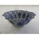 Delft blue and white scalloped edge bowl
