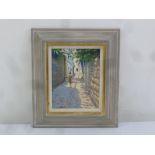 G. Deal framed oil on panel titled Vaison-la-Romaine, Provence, signed bottom right, 24 x 19cm