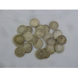 A quantity of silver 2s 6d pre 1920, approx total weight 330g