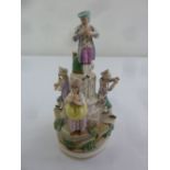 A Meissen style figural group of musicians, A/F