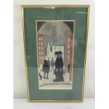 L. S. Lowry framed and glazed lithographic print titled Two Brothers stamped bottom left and