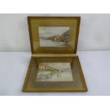 J.J. Redmond two framed and glazed lithographic prints of Italian lake scenes, 21.5x 31cm