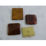 Four 1930s cigarette cases of various materials and sizes