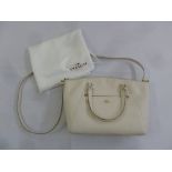 Coach white leather handbag, to include presentation protective cover