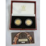 A cased set of 2000 two coin sovereigns set no. 0715 to include COA