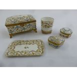 A quantity of Atelier le Tallec porcelain to include covered boxes, a pin tray and a toothpick
