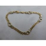 9ct yellow gold and diamond bracelet, approx total weight 7.2g