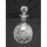 A Whitefriars cut glass decanter with drop stopper