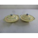 A pair of Clarice Cliff Honey Glaze vegetable tureens and covers