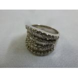 An 18ct white gold and diamond baguette dress ring approx total weight 9.9g